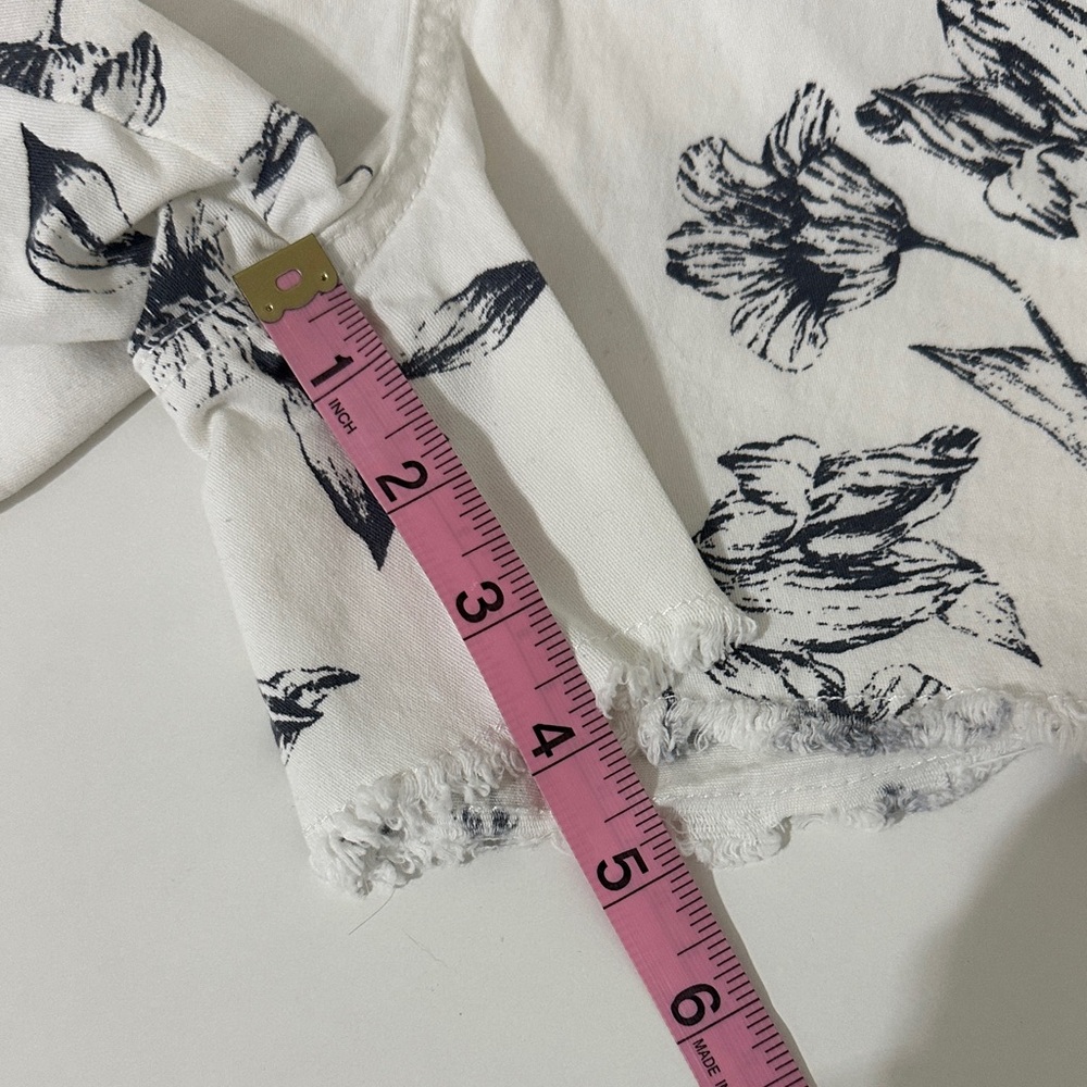 Workshop Republic Clothing Black and White Floral Jean Shorts - Picture 7 of 9
